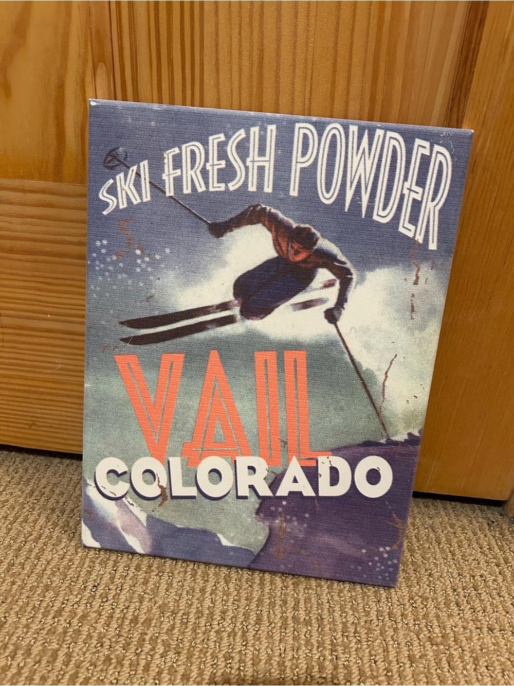 VAIL COLORADO SKI Fresh Powder wooden frame. Ready to hang on the wall ⛷️⛷️